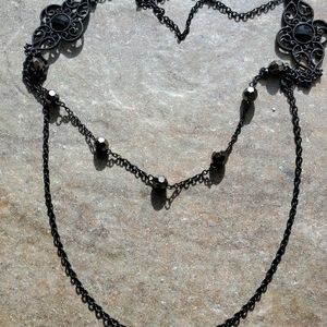 Necklace Black Beaded